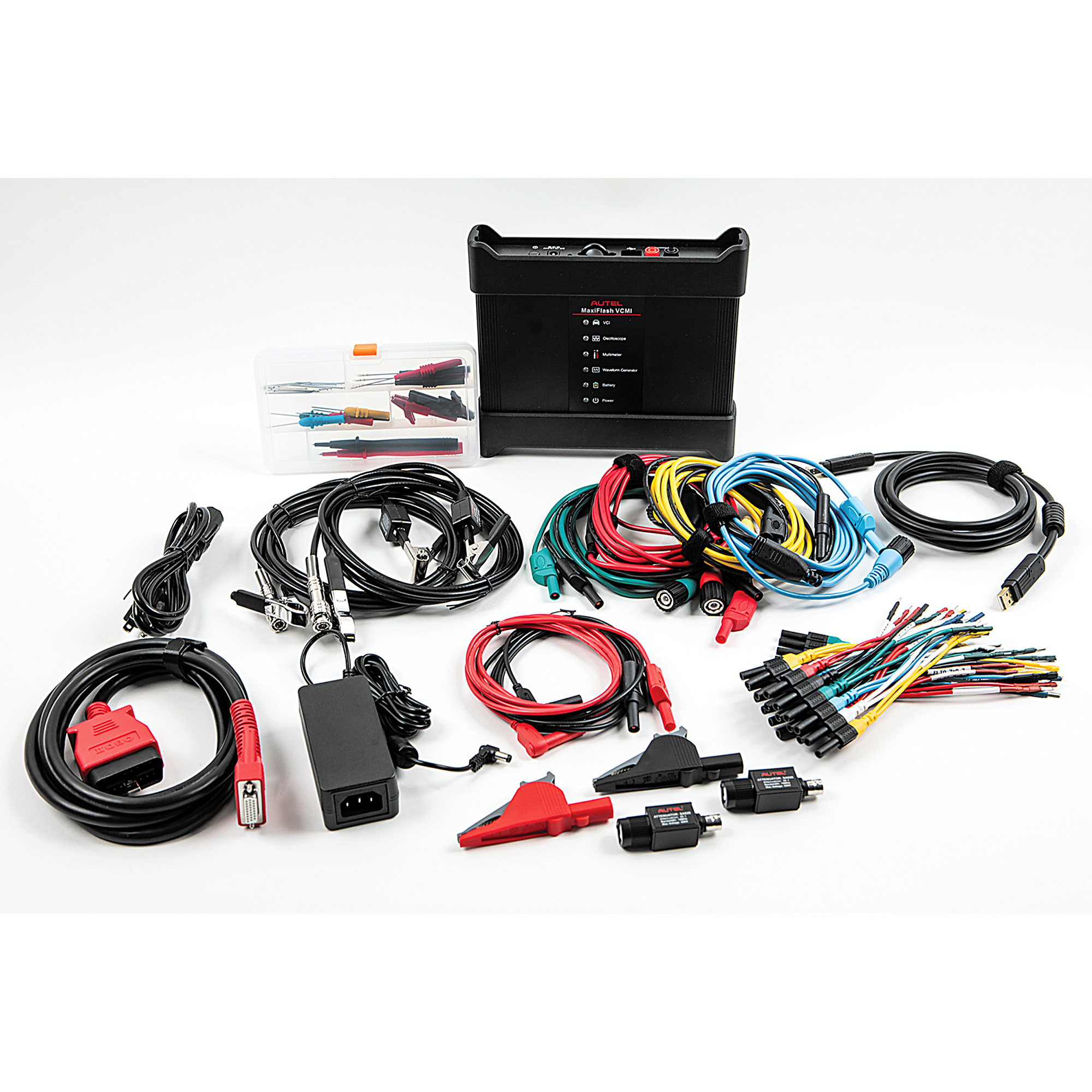 Autel MaxiFlash VCMI Kit — Compatible with MaxiSYS Ultra/MS919, Includes Power Supply, Cables, Leads, Probes, Clips, Attenuator, Model# MFVCMIKIT